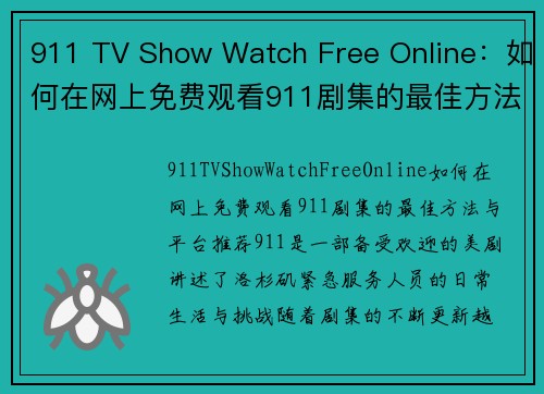 911 TV Show Watch Free Online：如何在网上免费观看911剧集的最佳方法与平台推荐